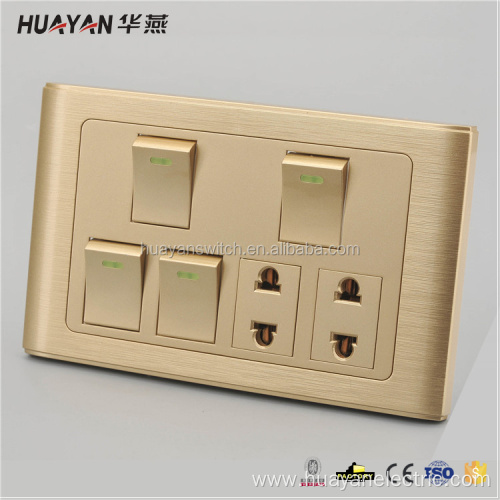 good quality golden 4 switches and 2 sockets